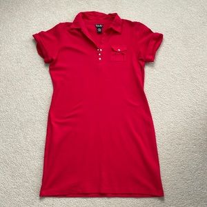 Red dress with collar